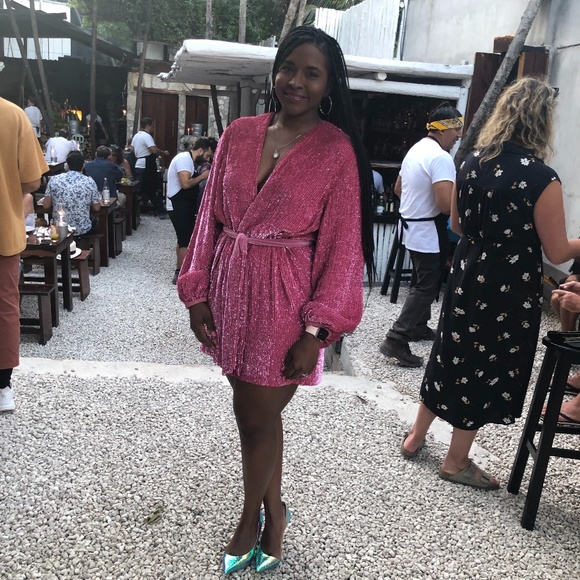 Retrofete Dresses & Skirts - Retrofete Gabrielle Robe Dress-Pink-Size Medium